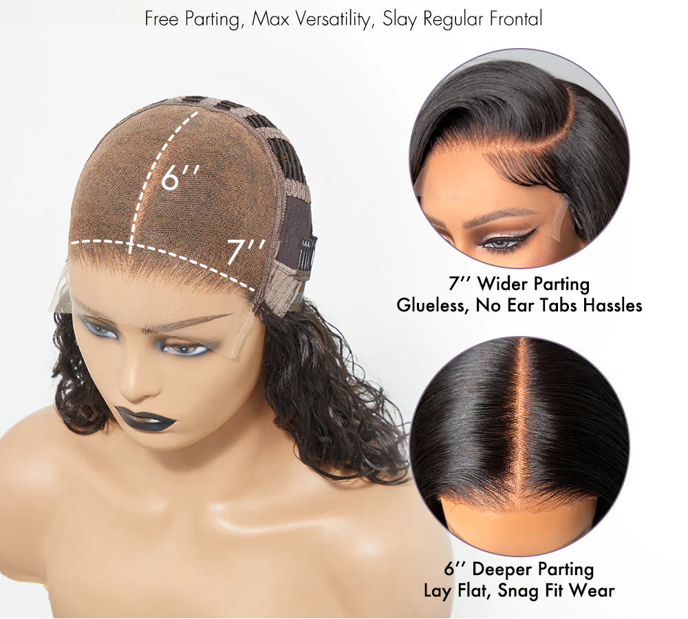 NEW!! 7x6 HD Glue-less Cap Closure Wig